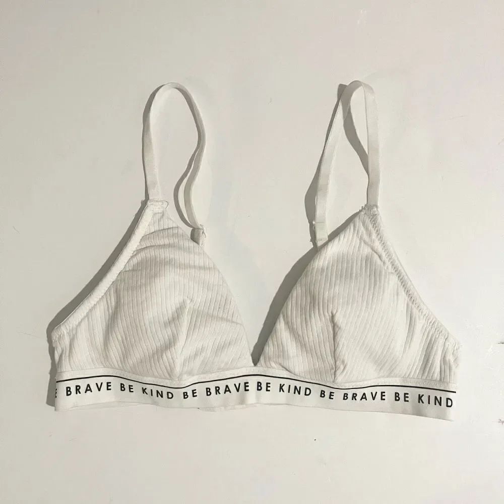 🔥 4/$25 H&M Women’s Cotton Ribbed Padded Underwire Push-Up Bra White Size 30A